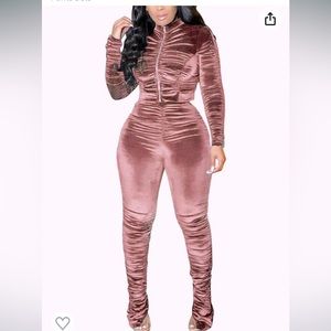 Womens velour track suit